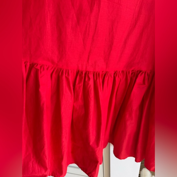 H&M RED POPLIN MINI RED DRESS - Picture 4 of 7